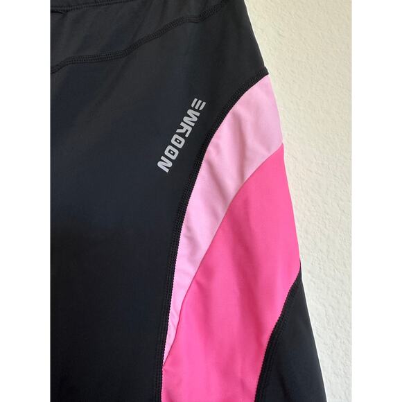 Nooyme Women's Bike Short Cycling Short Size Large 6 inch Padded Black and Pink - Picture 3 of 11